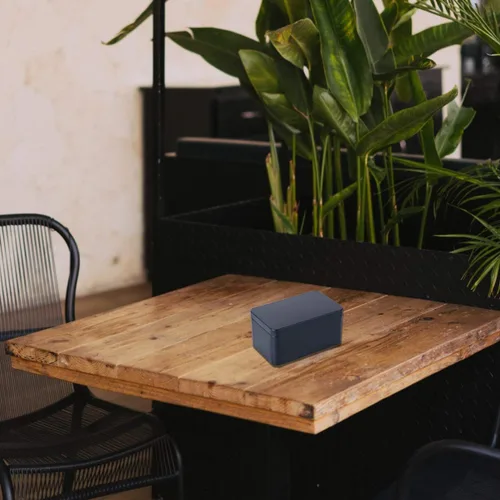 Miniatura 2 de DOITOOL Caja rectangular de almacenamiento de té de hojalata de 5.11 x 3.14 x 2.55 pulgadas, contenedor portátil de metal pequeño para hojas de té