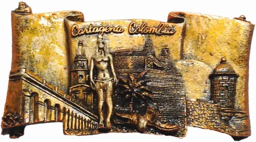 3D Cartagena Bolívar Colombia imán de nevera recuerdo turístico regalo hogar cocina decoración Colombia refrigerador etiqueta magnética colección