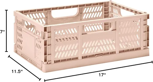 Miniatura 9 de 3 Sprouts Caja plegable de plástico reciclado, caja de almacenamiento plegable apilable para organización para adultos y niños, caja de plástico