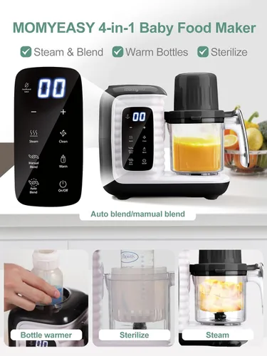 Miniatura 4 de MOMYEASY Procesador de Alimentos para Bebés, Procesador Multifunción Picador Triturador, Vaporizador de Alimentos para Bebés y Licuadora de Puré