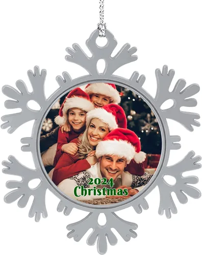 Miniatura 9 de Adornos de Navidad personalizados 2024, adornos de Navidad con imagen personalizada, decoración de Navidad, regalo de fotos, decoración redonda