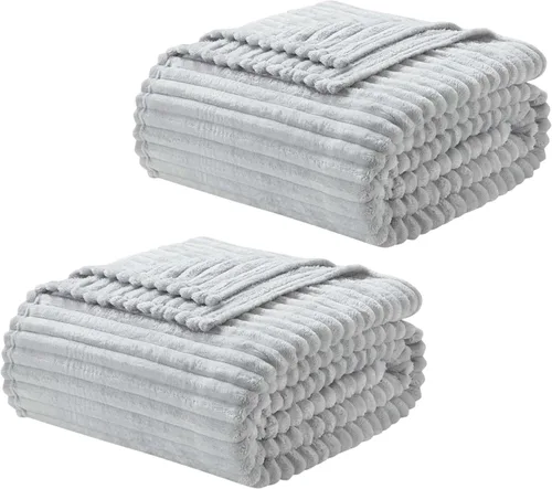 Miniatura 29 de Nestl Manta azul tamaño Queen para cama - Mantas acogedoras y cálidas para mujeres, mantas de felpa grande de vellón para niñas, azul piedra, 90 x