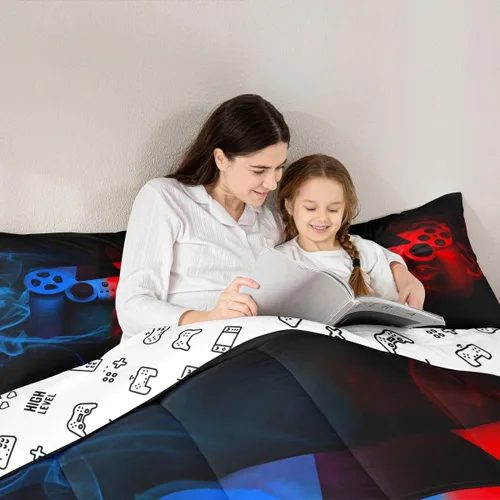 Miniatura 3 de Erosebridal Juego de edredón individual para niños, juegos de ropa de cama gaming, juegos de edredón gamer, juego de ropa de cama para niños Multi 10