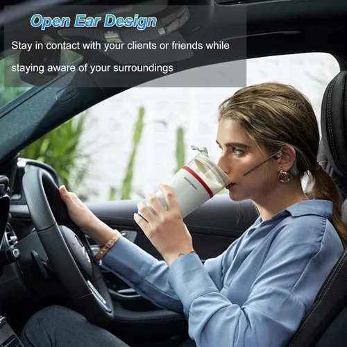Miniatura 3 de Auriculares de conducción ósea de oído abierto con micrófono, auriculares Bluetooth impermeables de conducción ósea, juego de auriculares Set negro