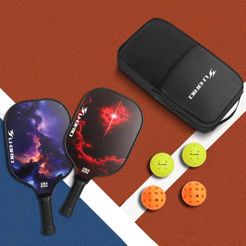 Miniatura 5 de Pickleball Paddles Set of 2 Paddles 4 Balls and 1 Bag Pickleball Set 16MM Fiberglass Pickleball Paddle for Men Women, Pickleball Gifts for Women/Men