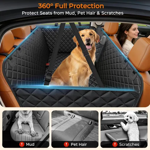 Miniatura 2 de URPOWER Funda de asiento para perro, hamaca 100% impermeable, 600D, resistente, a prueba de arañazos, antideslizante, duradera, suave
