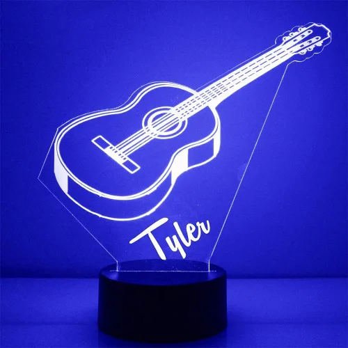 Lámpara de luz nocturna con letrero LED personalizado de guitarra con control remoto, pantalla personalizada de nombre o imagen, decoración del