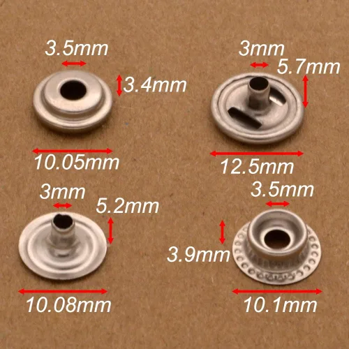 Miniatura 2 de 60Sets 0.492 in de acero inoxidable sujetador Snap Press Stud botón kits para abrigos bolsas cueros barco marino lona plata sin herramientas