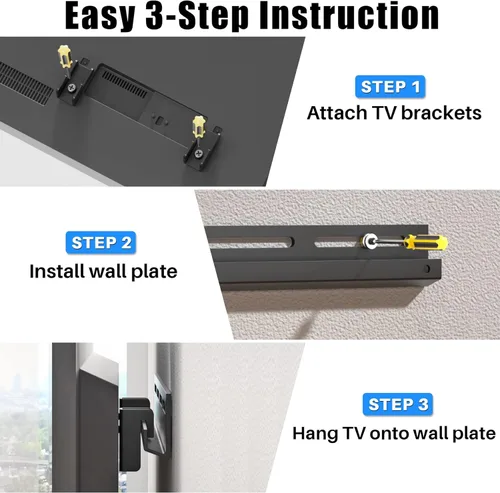 Miniatura 5 de Soporte de pared de TV sin tachuelas para paneles de yeso, soporte de pared para TV de 12 a 55 pulgadas, soporte de TV resistente con carga de hasta