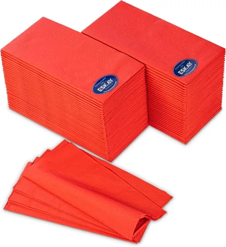 Miniatura 13 de Servilletas desechables rojas de 3 capas, 125 unidades, servilletas de papel para cócteles y fiestas para bodas, cumpleaños, bares y eventos, hechas