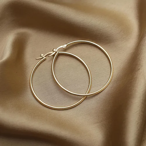 Miniatura 69 de Gempires - Aretes ligeros y gruesos, delicados y minimalistas, hipoalergénicos, chapados en oro, sin deslustre, diseño clásico, para uso diario