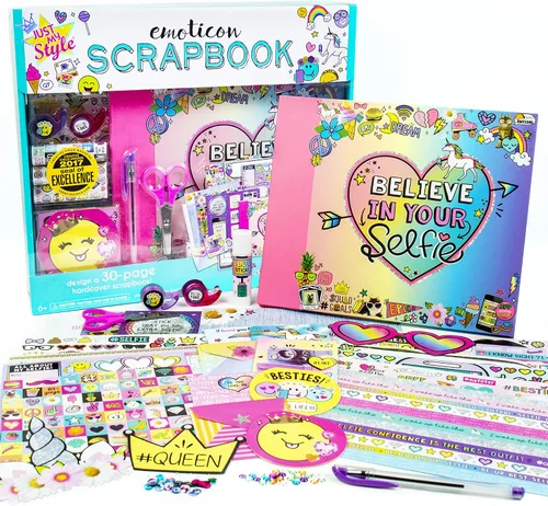 Miniatura 5 de Just My Style Álbum de recortes definitivo, personaliza y decora un álbum de recortes DIY de 40 páginas, ideal para viajes, viajes por carretera