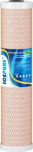 Miniatura 10 de ICEPURE CTO20BB-KDF - Filtro de agua para toda la casa, carbón activado con cáscara de coco y KDF, 5 micrones, 4.5 x 20 pulgadas, repuesto