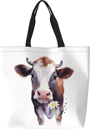 Miniatura 19 de Famame Canvas Tote Bag Large Women Casual Shoulder Bag Handbag Reusable Multipurpose Shopping Grocery Bag