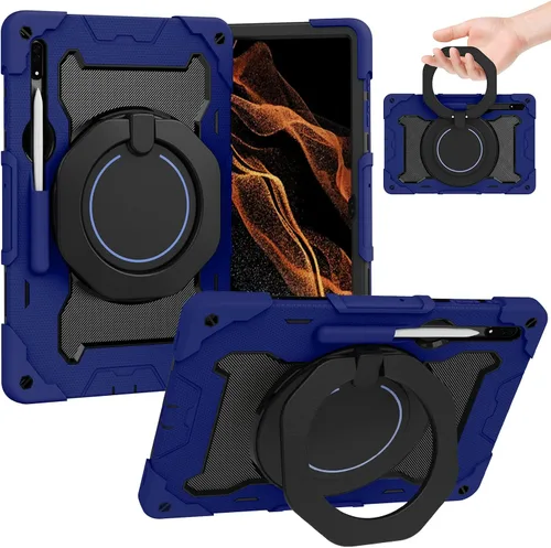 Miniatura 15 de Dteck Funda inteligente de cuero para Samsung Galaxy Tab S8 Ultra de 14.6 pulgadas 2022, azul con bolsillo frontal, soporte de múltiples ángulos