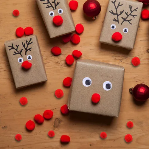Miniatura 4 de TUPARKA Juego de 650 piezas de renos de Navidad, incluye 70 limpiadores de pipas marrones, 320 ojos saltones y 260 pompones rojos, narices rojas