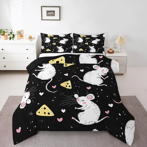 Miniatura 15 de Erosebridal Juego de ropa de cama de pingüinos de dibujos animados, tamaño matrimonial, juego de edredón de pingüinos lindos y divertidos, juego