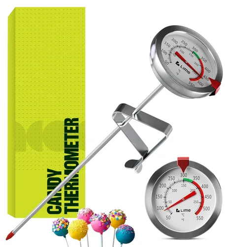 Miniatura 13 de CRAFT911 Termómetro de caramelo con clip para olla, esencial para cocinar, termómetro de aceite de freír de 8 pulgadas, color azul