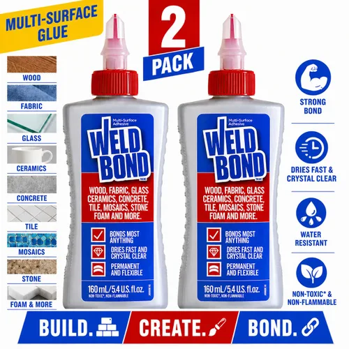Miniatura 8 de Weldbond Pegamento no tóxico para múltiples superficies que se adhiere a la mayoría de cualquier cosa. Úsalo como pegamento para madera