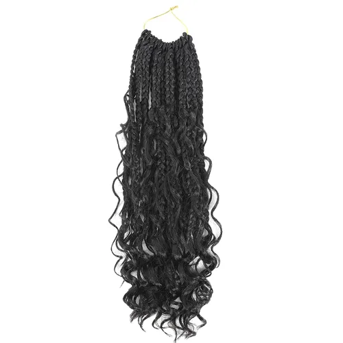 Miniatura 11 de Ayana - Trenzas de ganchillo, bohemias, con extremos rizados Crochet Braids Box. 3 extensiones de cabello sintético de trenzas de ganchillo Goddess