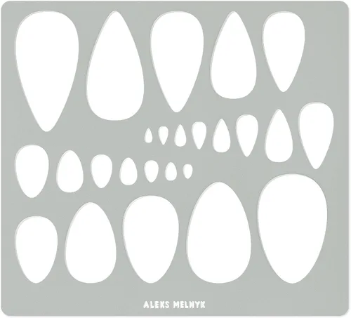 Aleks Melnyk No.151 - Plantilla de metal para joyería, pendiente de forma de lágrimas, recortes, plantilla lapidaria para cabujones, lágrima,