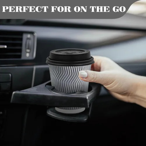 Miniatura 4 de Ginkgo Paquete de 100 tazas de café aisladas desechables de 8 onzas con tapas, vasos de viaje de papel ondulados de doble pared para bebidas