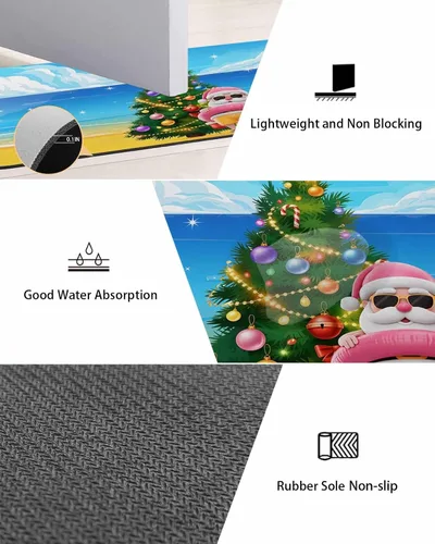 Miniatura 3 de Tapete de baño de Navidad para bañera, antideslizante, de secado rápido y absorbente, con tierra de diatomeas, para fregadero de cocina, lavable