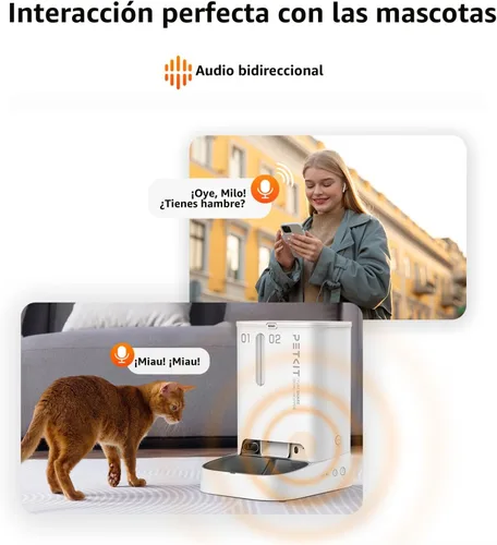 Miniatura 4 de PETKIT - Alimentador automático para gatos y perros con cámara, captura de movimiento impulsada por IA, video HD 1080P con visión nocturna, WiFi
