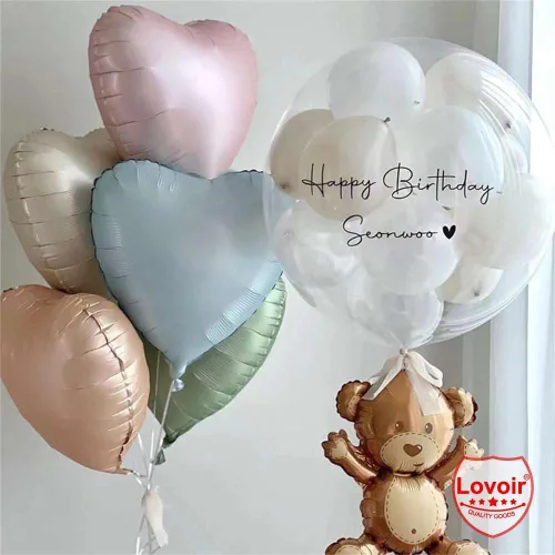 Miniatura 4 de Lovoir 10 globos de aluminio con forma de corazón azul bebé de 18 pulgadas, globos de amor para el día de San Valentín, cumpleaños, fiestas, bodas