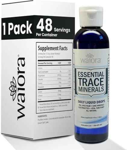 Waiora Minerales traza esenciales | Ayuda a reponer minerales perdidos/agotados | Más de 60 minerales de traza iónicos | Apoya las funciones vitales