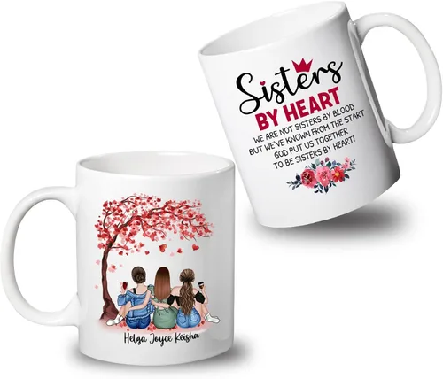 Miniatura 23 de Taza de café blanca de 2 mejores amigos, 11 onzas, 15 onzas, taza de amistad personalizada para mujeres, mejor amiga, mejor amiga, hermana, hermana