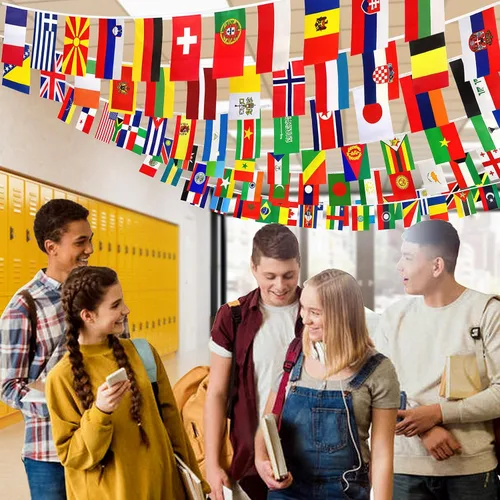 Miniatura 5 de Consummate Juego de banderas de cadena de 224 países del mundo internacional, mini banderas nacionales, banderas de todos los países