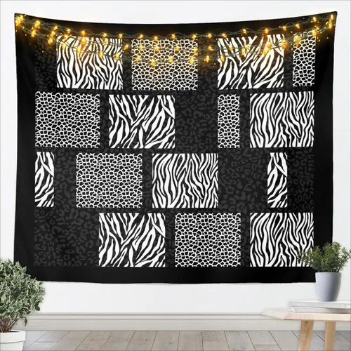 Miniatura 15 de Castle Fairy Tapiz con estampado de leopardo, guepardo africano, tapices para colgar en la pared de la habitación, piel de animal salvaje gris