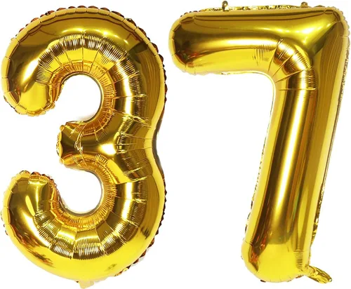 Miniatura 20 de Globos digitales dorados de 40 pulgadas, con número 10, globos de helio para decoraciones de fiesta de cumpleaños y suministros para decoración