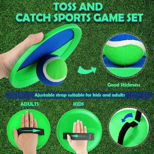 Miniatura 3 de Charniol Juguetes para niños, juego de lanzar y atrapar, juego de playa, juegos deportivos de pelota al aire libre, juguetes de nailon para niños
