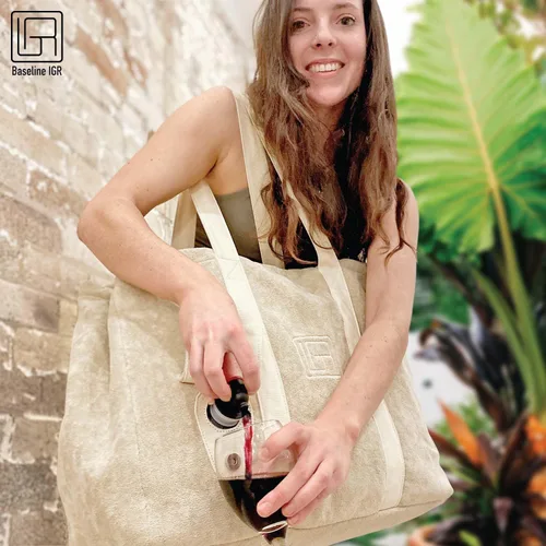 Miniatura 2 de Baseline IGR Bolsa de mano Bolso grande elegante y versátil Bolsa térmica interna Correa larga de lona Bolso de hombro de moda de playa, biege