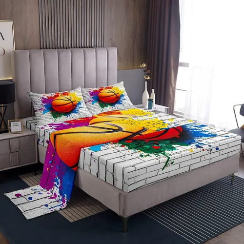 Miniatura 45 de Feelyou Juego de sábanas de lazo de acuarela, tamaño individual, juego de sábanas con lazos de coqueta para niños y niñas, decoración de dormitorio