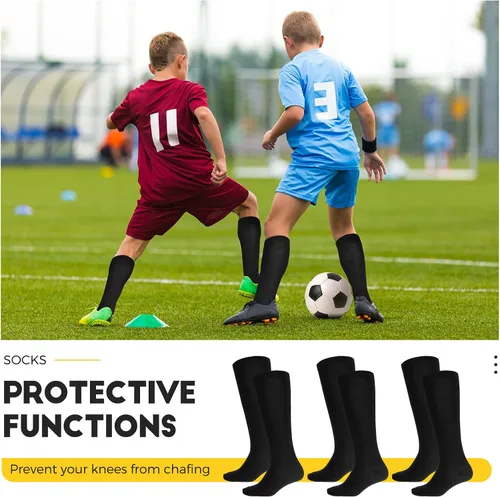 Miniatura 5 de SATINIOR Conjunto combinado de 3 pares de calcetines de béisbol y 3 cinturones para jóvenes y adultos para béisbol y sóftbol y calcetines