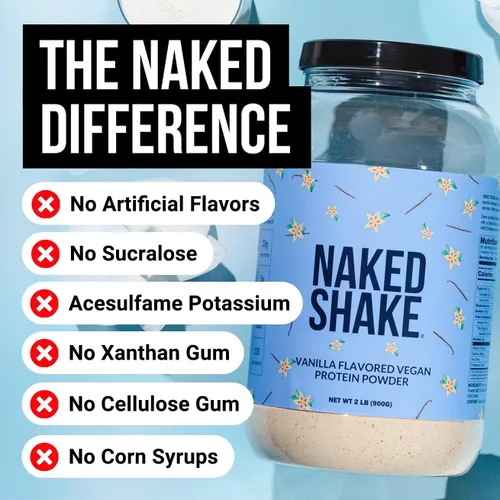 Miniatura 2 de NAKED Shake - Polvo de Proteína de Vainilla - Batido de Proteína a Base de Plantas con Aceite MCT, Sin Gluten, Sin Soja, Sin OGM ni Edulcorantes