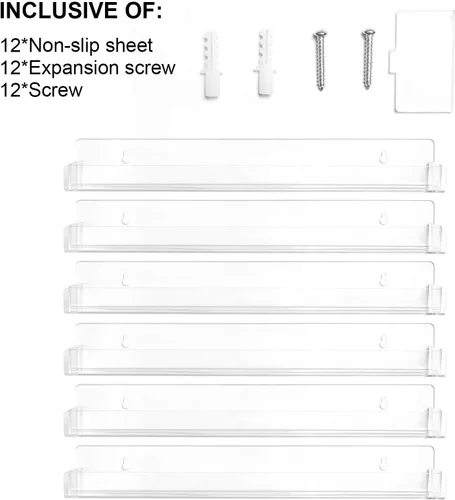 Miniatura 6 de BTremary - Estante para esmaltes de uñas de 15" montado en pared, acrílico, organizador y almacenamiento de pinturas en gel con tapas de extremo