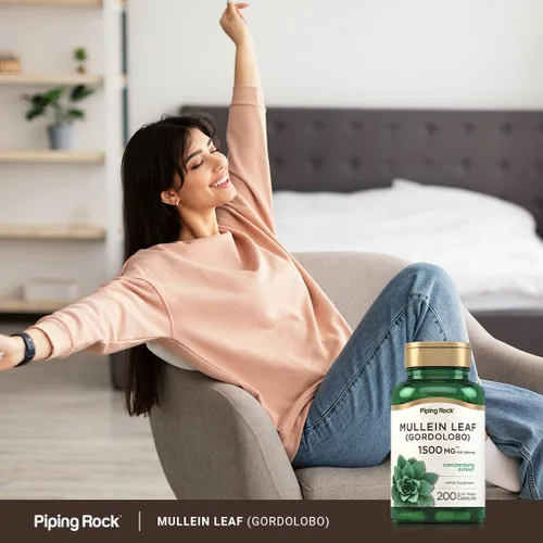 Miniatura 6 de Piping Rock Extracto de hoja de gordolobo 200 cápsulas Suplemento de hierbas Gordolobo Sin OMG, sin gluten
