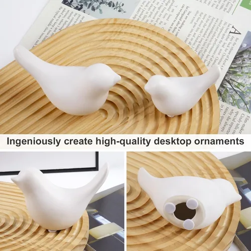 Miniatura 3 de Notakia Estatuas de pájaros blancos pequeños, decoración del hogar, adornos decorativos de estilo moderno para decoración de sala de estar, 2