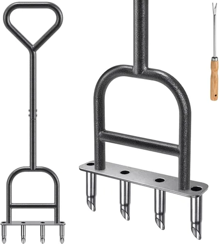 Miniatura 9 de Dolibest Aireador de césped con núcleo de perforación, herramienta de aireación manual de césped con 4 núcleos y enchufe de acero inoxidable con A