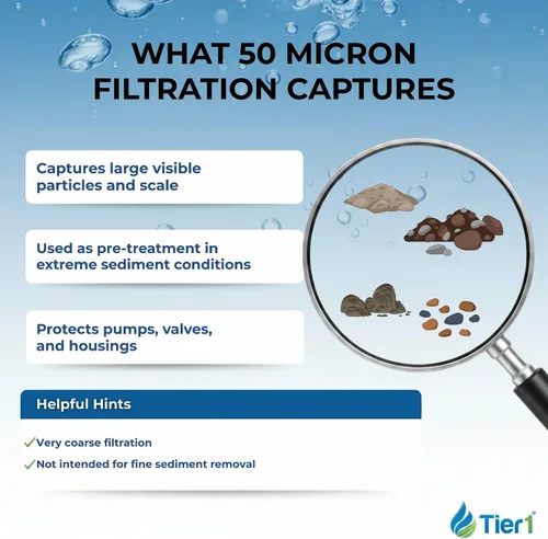 Miniatura 5 de Tier1 Cartucho de repuesto de filtro de agua para sedimentos de polipropileno enrollado de 50 micrones, 10 x 2.5 pulgadas, compatible con Pentek
