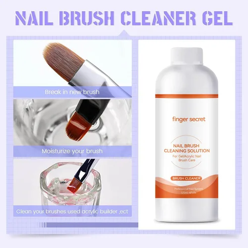 Miniatura 3 de Limpiador de cepillos de uñas y solución revitalizante – Limpiador de acción rápida para cepillos acrílicos, aerógrafos, cepillo de uñas de gel