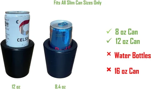 Miniatura 2 de Adaptador universal de portavasos delgado de 8.4 oz / 12 onzas, expansor de latas delgado para automóvil, se adapta a Red Bull Celsius Energy Drink