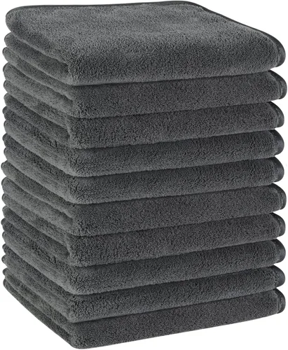 Miniatura 22 de KinHwa Toallas de mano de microfibra para baño, toallas faciales suaves y absorbentes, toallas de mano grises para baño, paños de lavado para spa