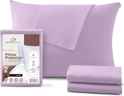 Miniatura 66 de CirclesHome Juego de 12 protectores de almohada estándar con cremallera, 100% algodón, transpirables, protegen las almohadas de la suciedad, el 1