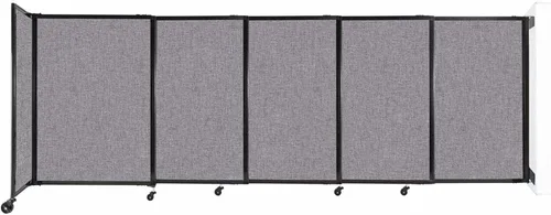 Miniatura 50 de Divisor de habitación de pared recta deslizante montado en la pared Anchos ajustables Ruedas de bloqueo Separador de habitación Paneles