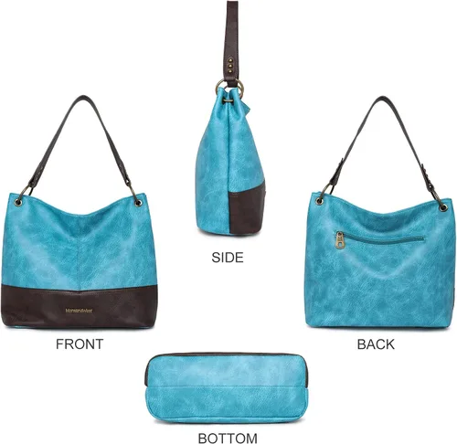 Miniatura 3 de Montana West Bolso Hobo para mujer con asa superior y bolsillos con cremallera